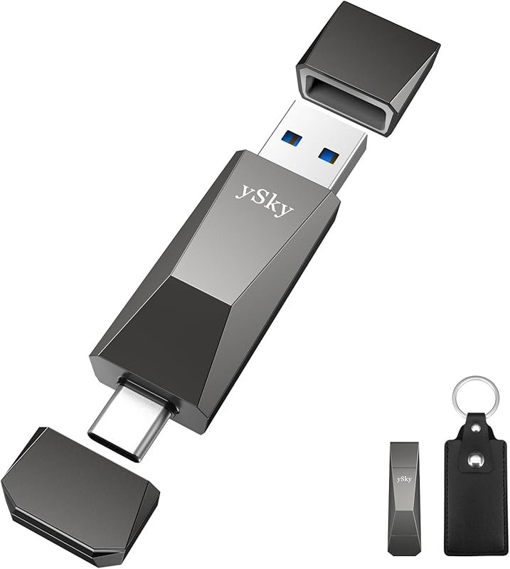 ySky 256GB USB 3.2 Solid State Flash Drive 1000MB/s High Speed USB C+