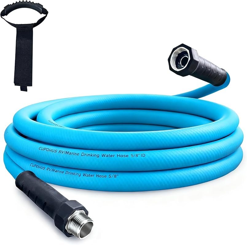 Cupohus RV Water Hose 15FT with Strain Relief Ends, Kink-Resistant Dri