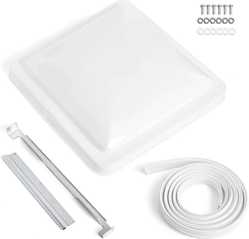 Universal 14 Inch RV Roof Vent Cover with Rubber Seal Strip - Replacem