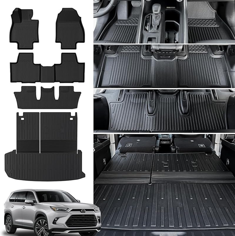 All-Weather TPE Floor Mats for Toyota Grand Highlander (2024-2026) wit