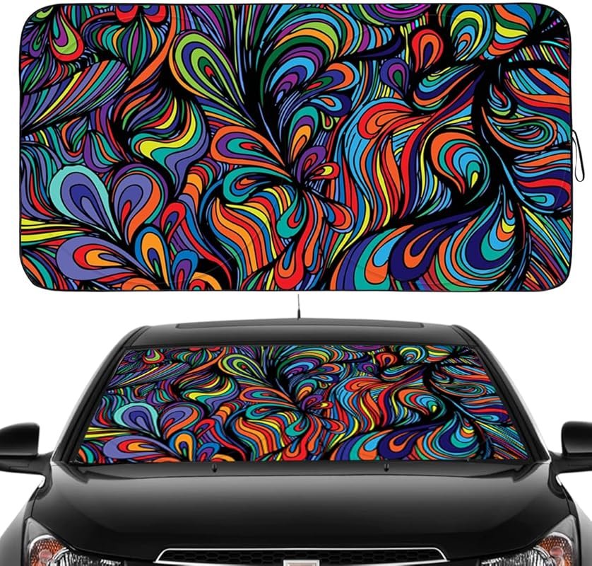 Abstract Design Windshield Sun Shade for Cars Including the 2022 Hyund