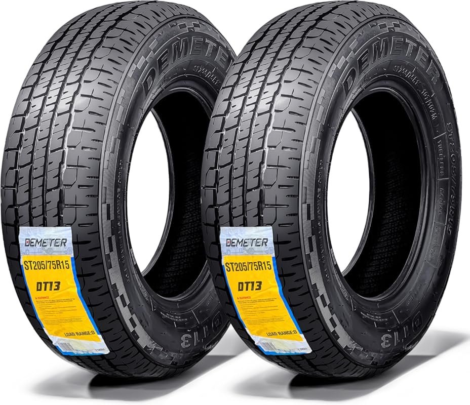 Demeter Heavy-Duty 8-Ply Load Range D Radial Trailer Tires for All-Sea