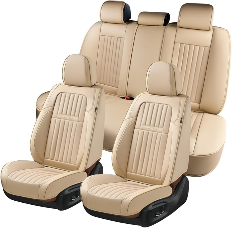 Coverado Front and Back Seat Covers – Waterproof Nappa Leather, Univer