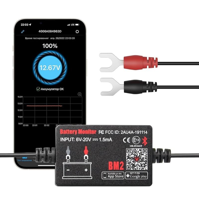 QUICKLYNKS BM2 Bluetooth Battery Monitor 12V Car Battery Tester for Le
