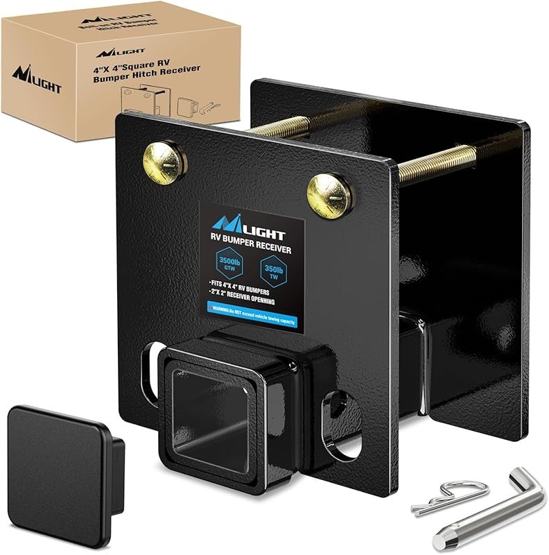 Nilight Bolt-On RV Bumper Hitch Receiver for 4x4 Square Bumpers