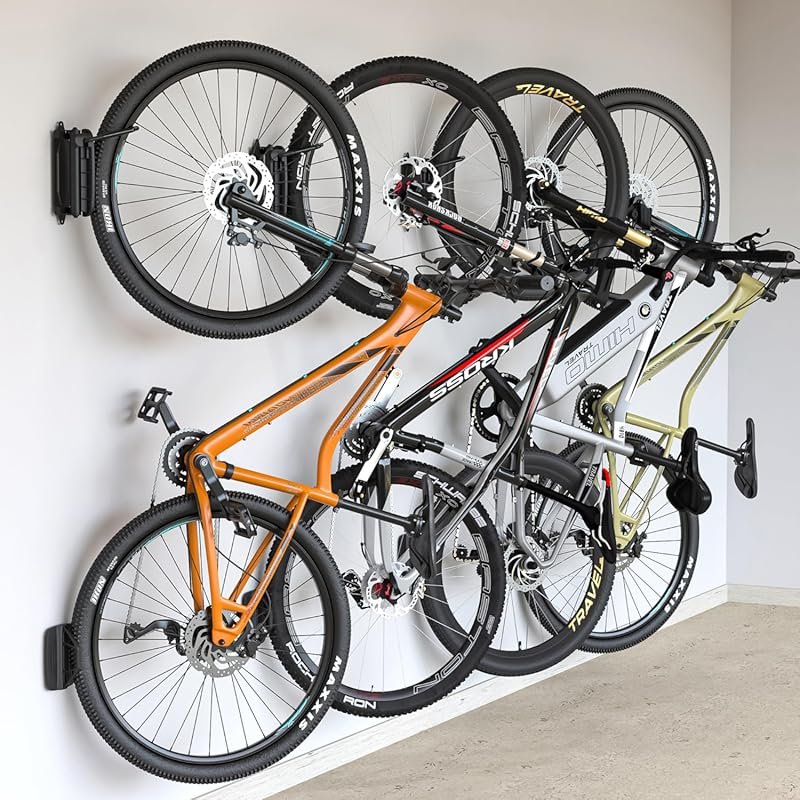 Montek Swivel Bike Wall Mount – Space-Saving Garage Bike Hanger for Up