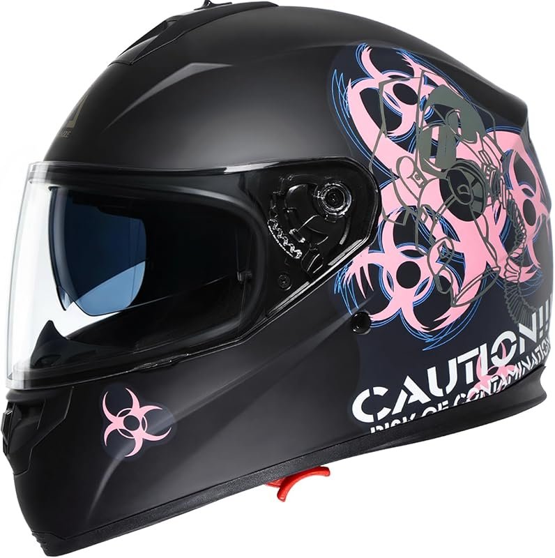 TRIANGLE Full Face Motorcycle Helmet Dual Visor Helmets for Adult Men