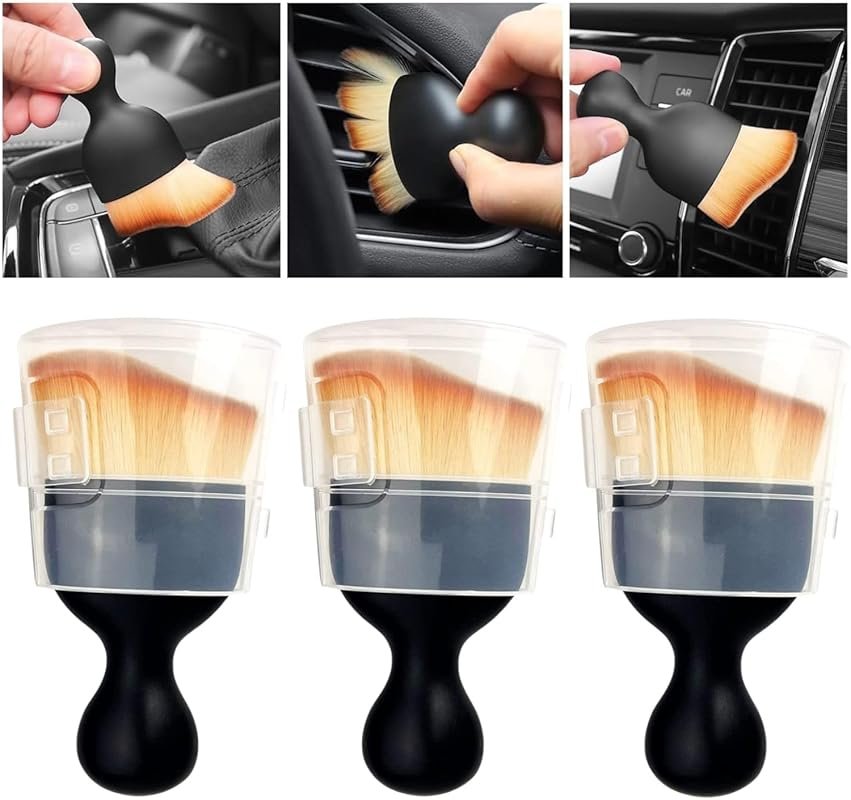 3PCS Car Interior Cleaning Tool, Car Cleaning Brush Interior Dust Coll