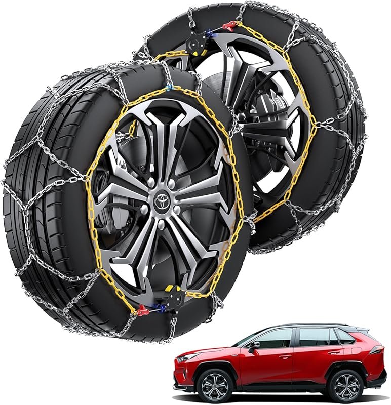 Snow Chains for Toyota RAV4, Auto-locking Cable Traction Tire Chain, R
