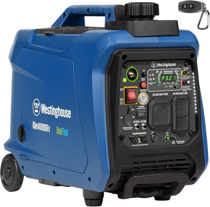 Westinghouse 4000 Peak Watt Super Quiet Dual Fuel Inverter Generator R