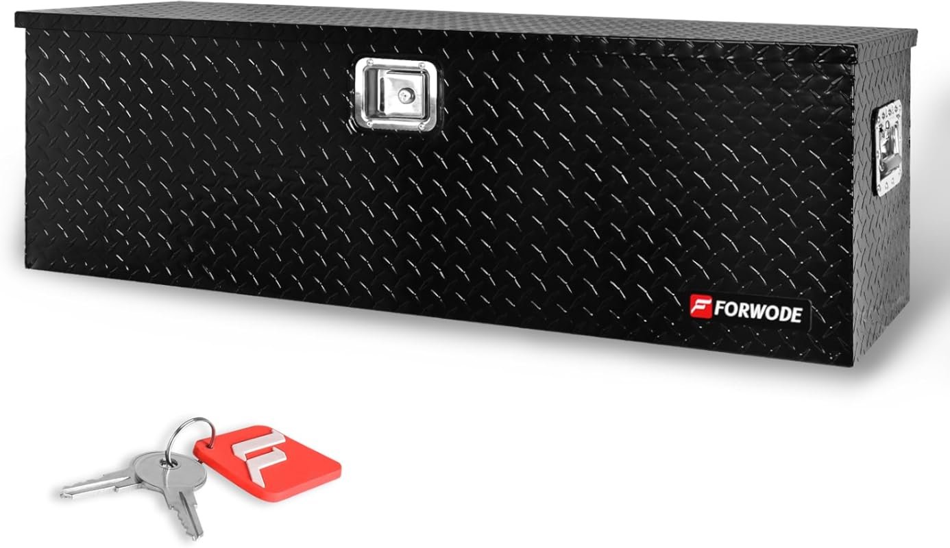 FORWODE 48-Inch Waterproof Aluminum Truck Bed Tool Box with Handle and