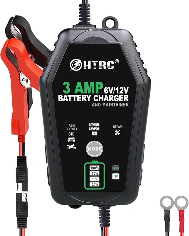3-Amp Smart Trickle Charger: Fully Automatic Maintainer for 6V/12V Lea