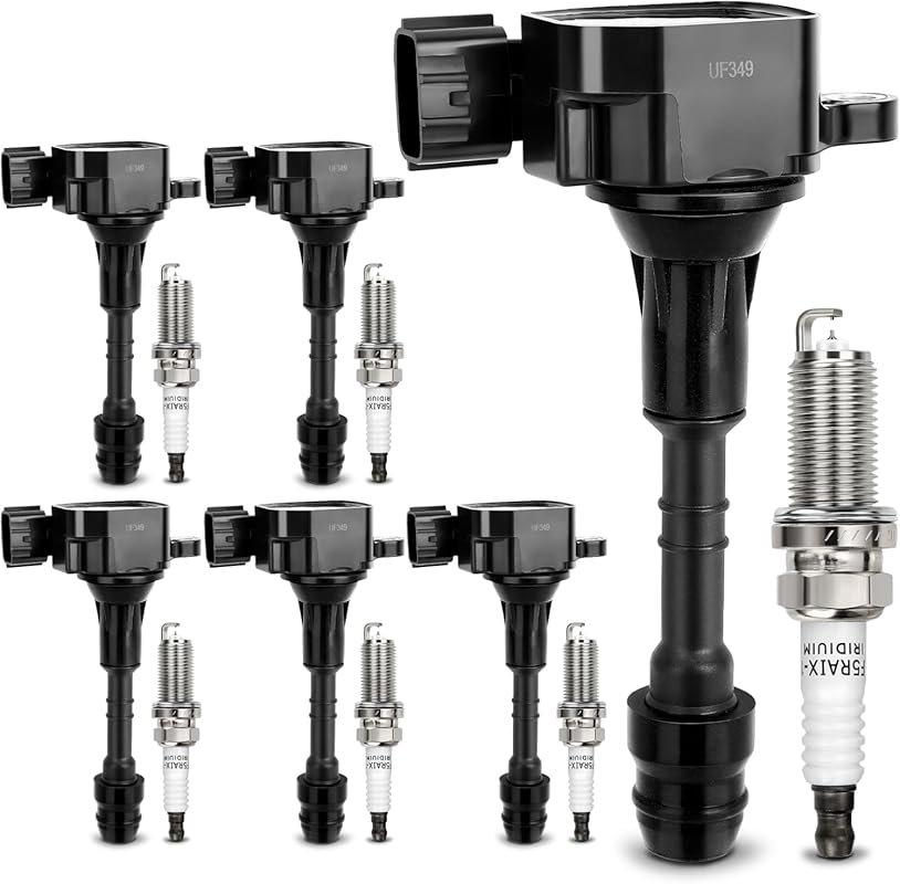 UF349 Ignition Coil & Double Iridium Spark Plug for Nissan Quest, Alti