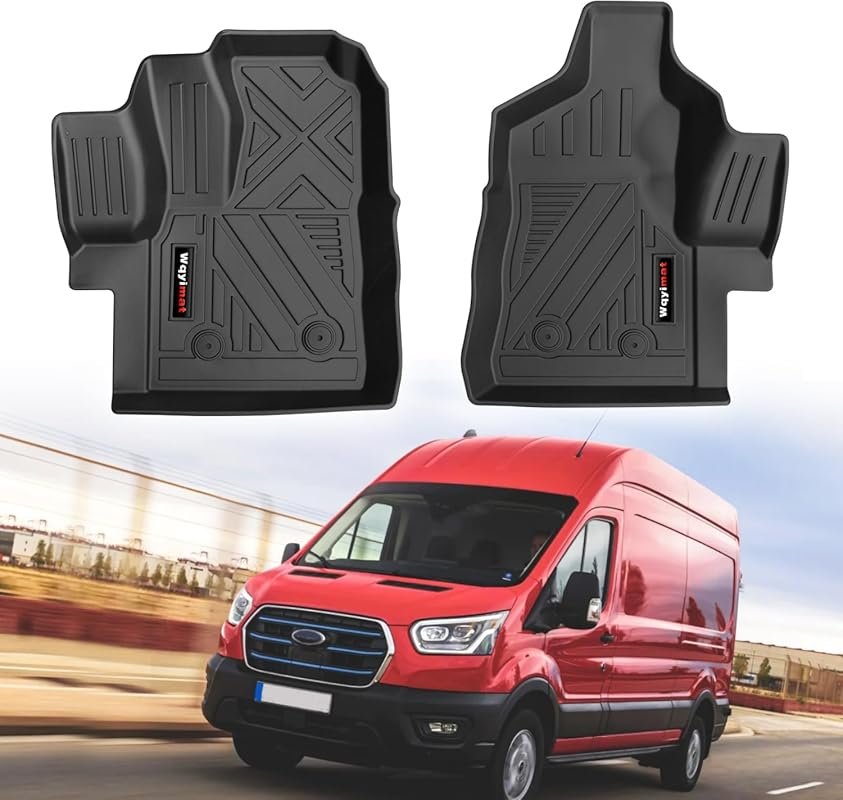 TPE All-Weather Floor Mats for 2020-2026 Ford Transit 150/250/350, 2-P
