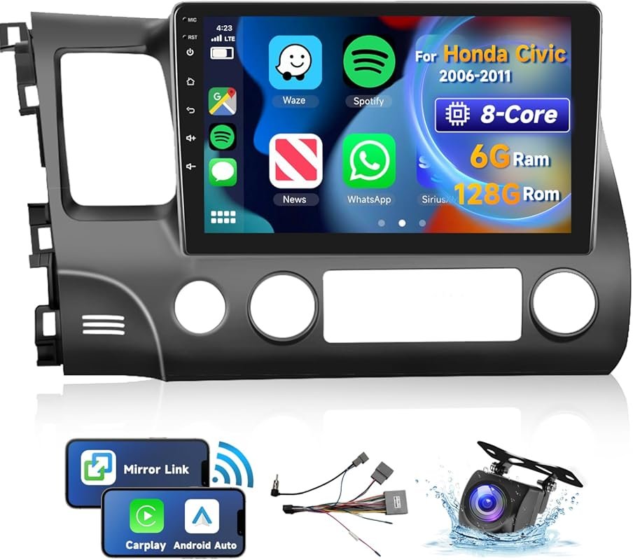 10.1-inch Android 13 car stereo with wireless CarPlay for 2006-2011 Ho