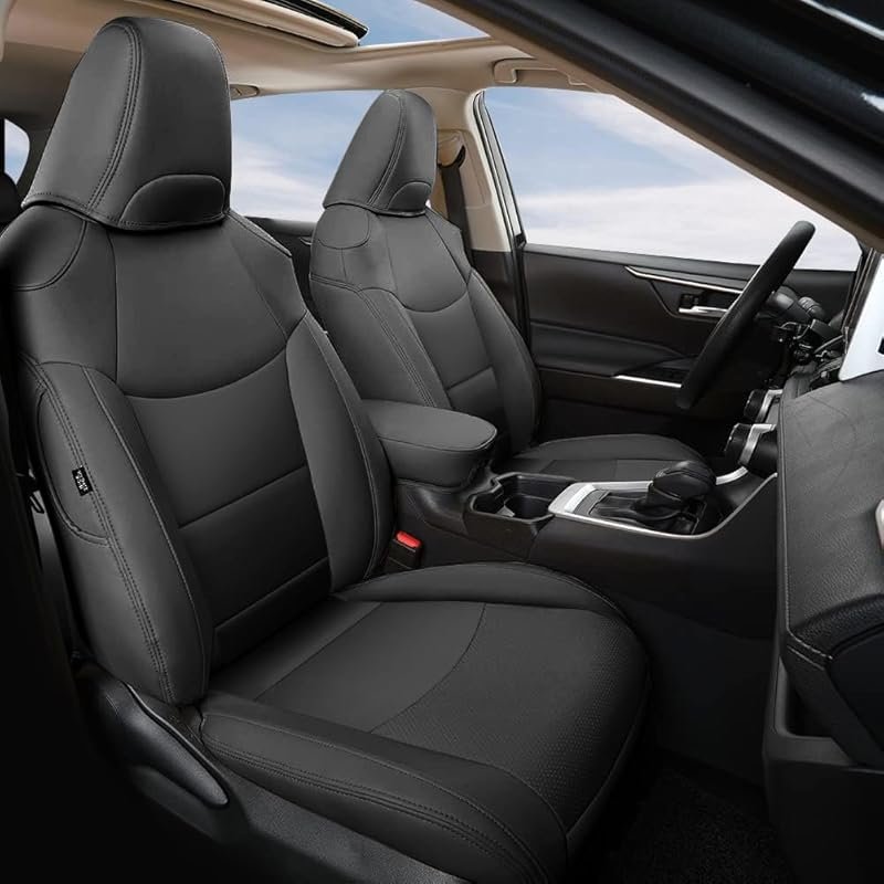 GIANT PANDA Faux Leather Seat Covers for Toyota RAV4 2019-2025 LE/XLE/