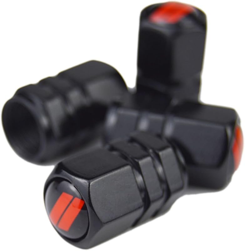 Set of 4 Slash Metal Tire Valve Stem Covers for Dodge Charger and Chal