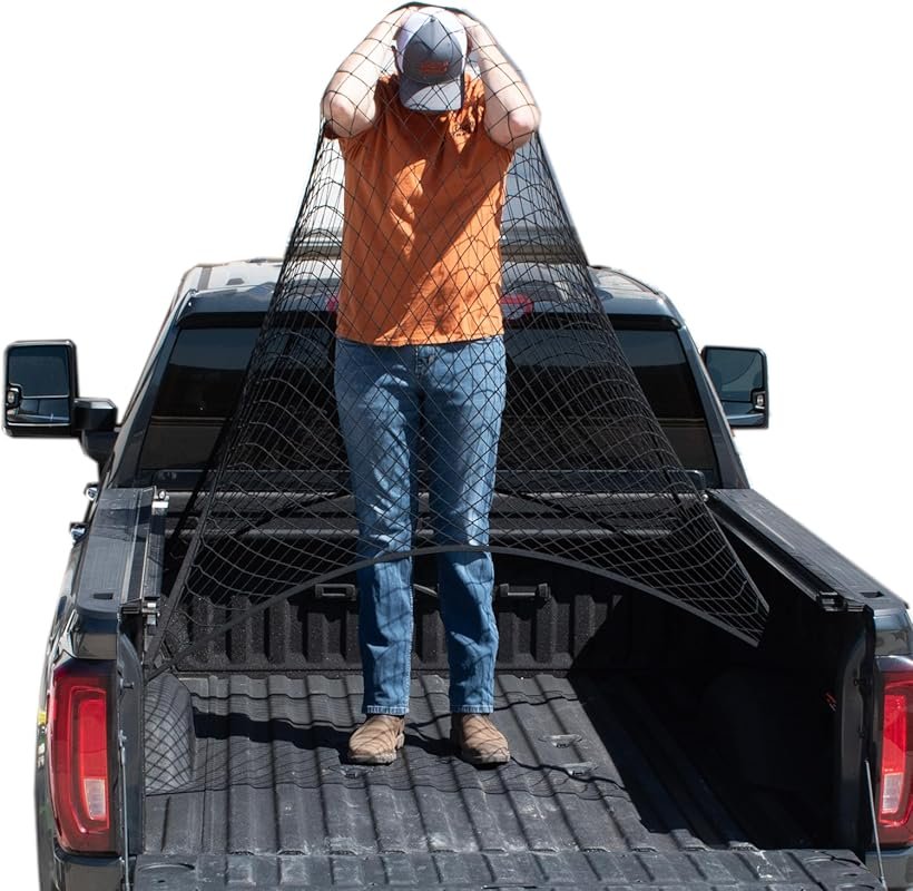 Best Truck Bed Cargo Net: Elastic 4x4 Mesh Organizer with Heavy-Duty Carabiners