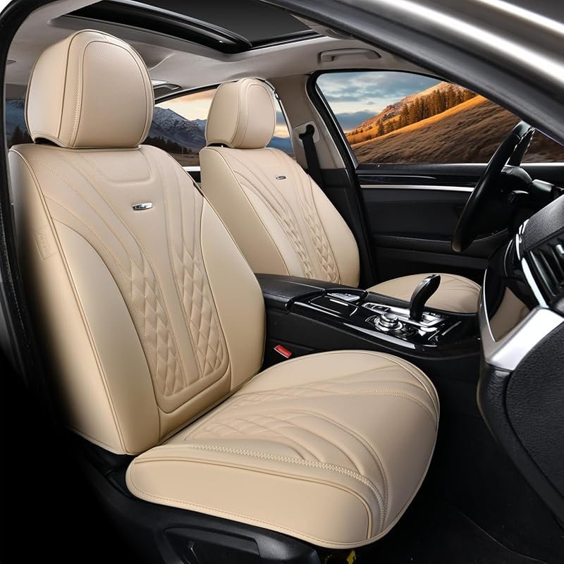 Coverado beige front seat covers for Lexus ES 350, Nappa leather, wate