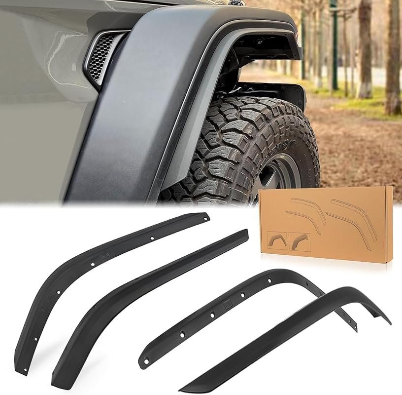Front and Rear Fender Flares for Off-Road Jeep Wrangler and Gladiator