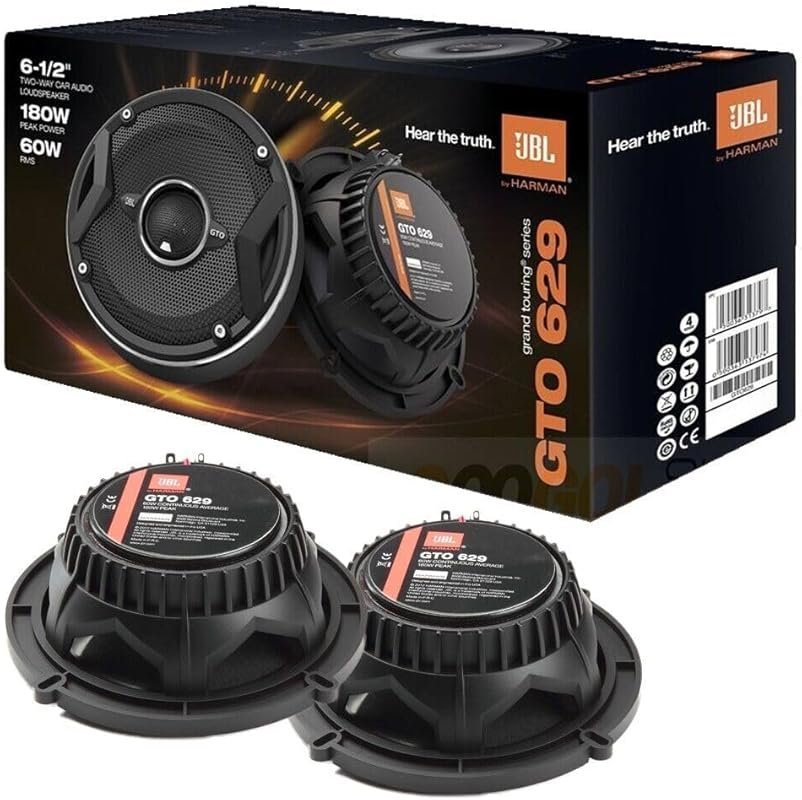 JBL GTO629 6.5-Inch 2-Way Car Speakers with 360W Max Power for Factory