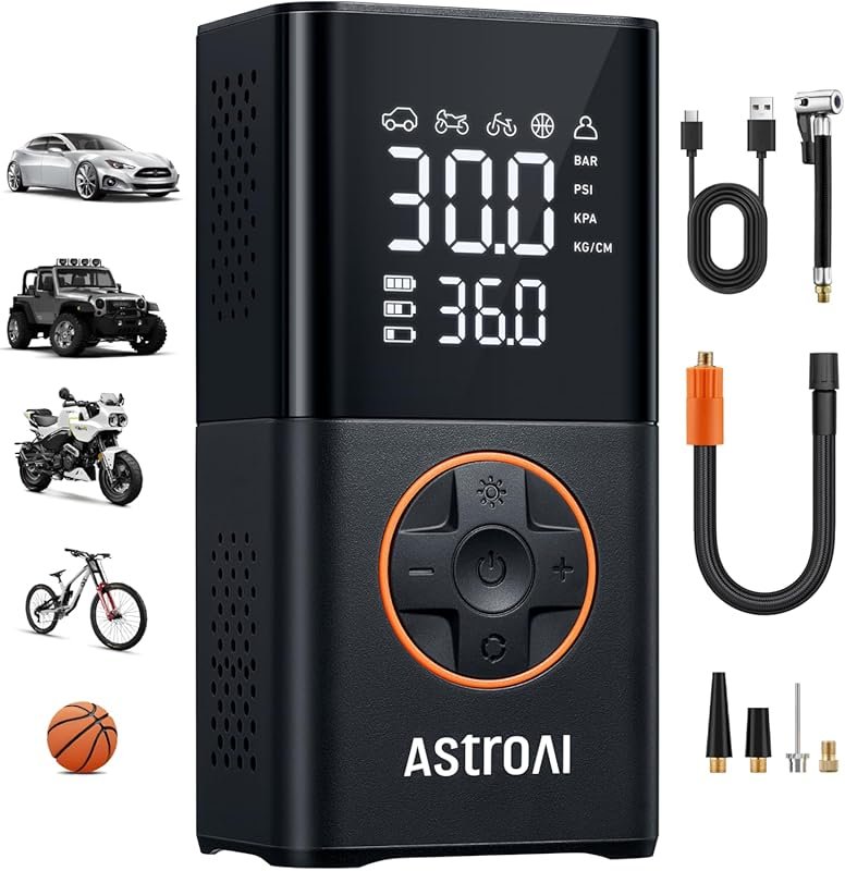 AstroAI L7 Cordless Tire Inflator with Digital Display and 150 PSI for