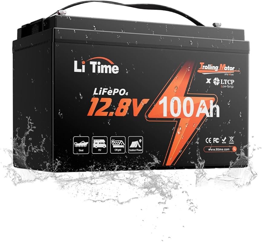 Litime 12V 100Ah LiFePO4 Battery with Low-Temp Protection 15000 Deep C