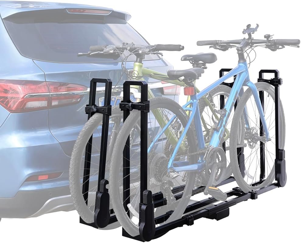2-Bike Folding Hitch Mount Rack with 2-Inch Receiver - 2-Arm Design fo