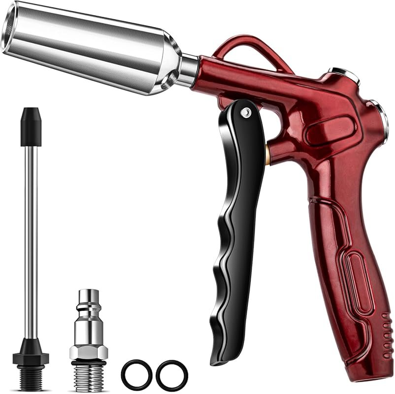 Air Blow Gun with Stainless Steel Extension and Quick Plug for Car Det