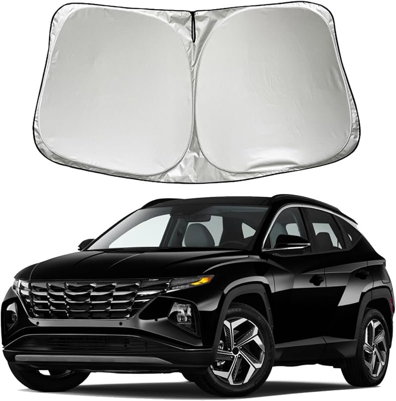 Foldable Windshield Sun Shade for All 2022 Hyundai Tucson Trims, Block