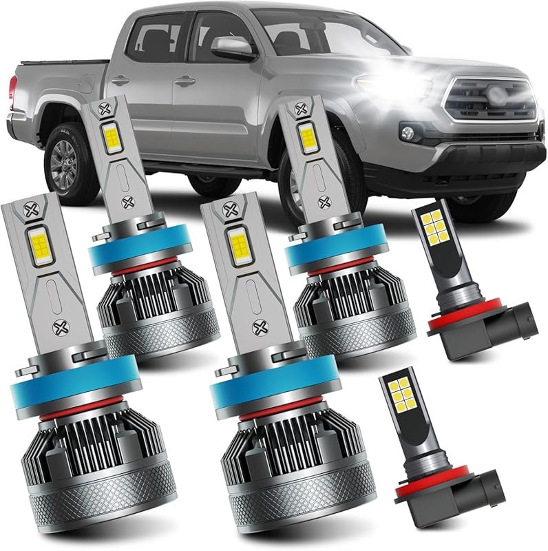 AWALITED High-Low Beam and Fog Light Bulbs Combo for Toyota Tacoma, 60
