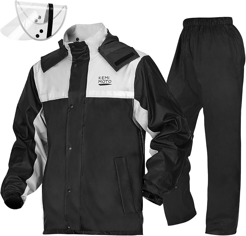 KEMIMOTO Rain Suit for Men, Motorcycle Rain Gear Waterproof Protective