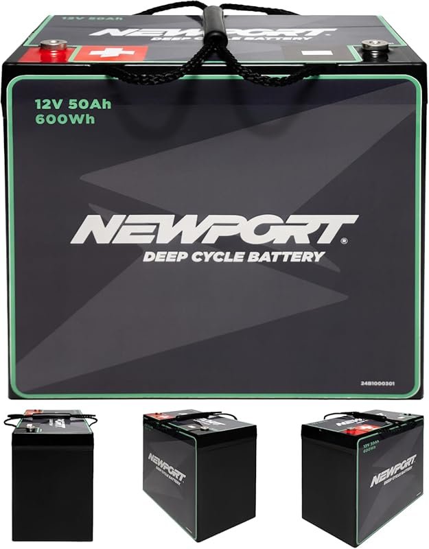 Newport 12V 50Ah Deep Cycle AGM Marine Battery: Lightweight and Trolli