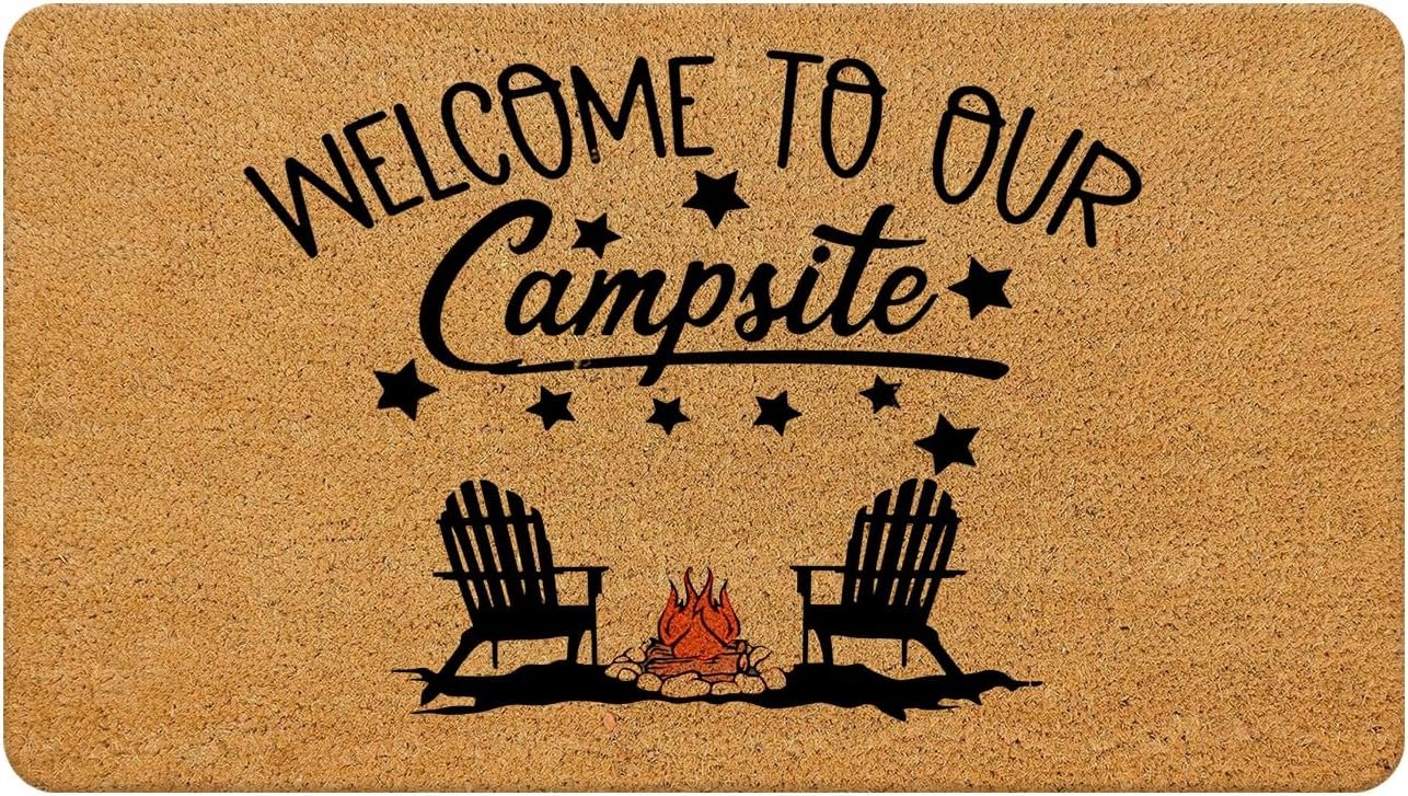 Camper Coir Welcome Rug for Outdoor Patio Use, Measuring 17x30 Inches,