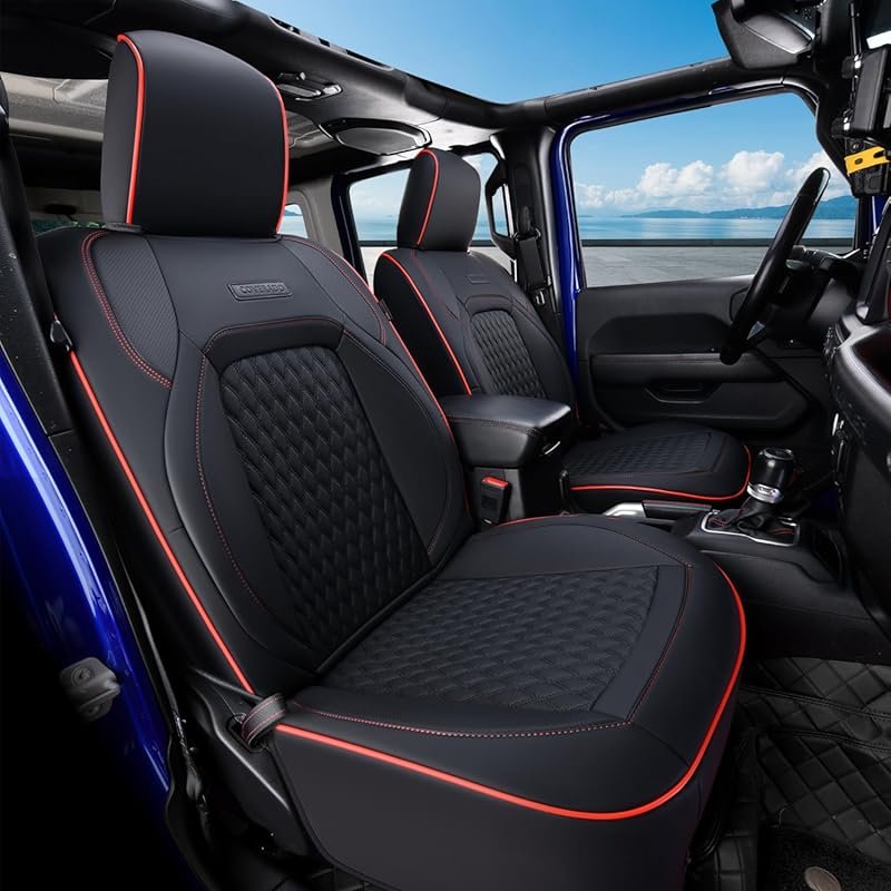 Coverado Custom Fit Seat Covers for Jeep Wrangler JL 2018-2026, 4-Door