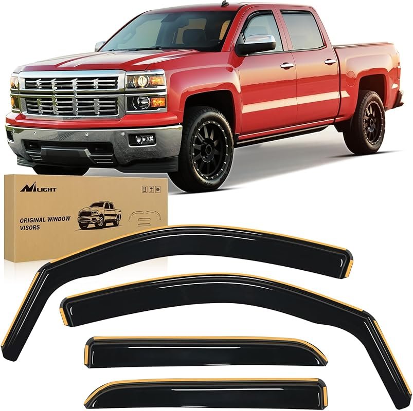 Nilight In-Channel Window Deflectors for Chevy Silverado and GMC Sierr