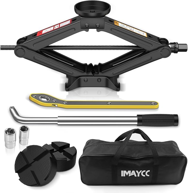 IMAYCC Car Jack Kit 2.5 Ton, Universal Scissor Car Jack, Portable Tire