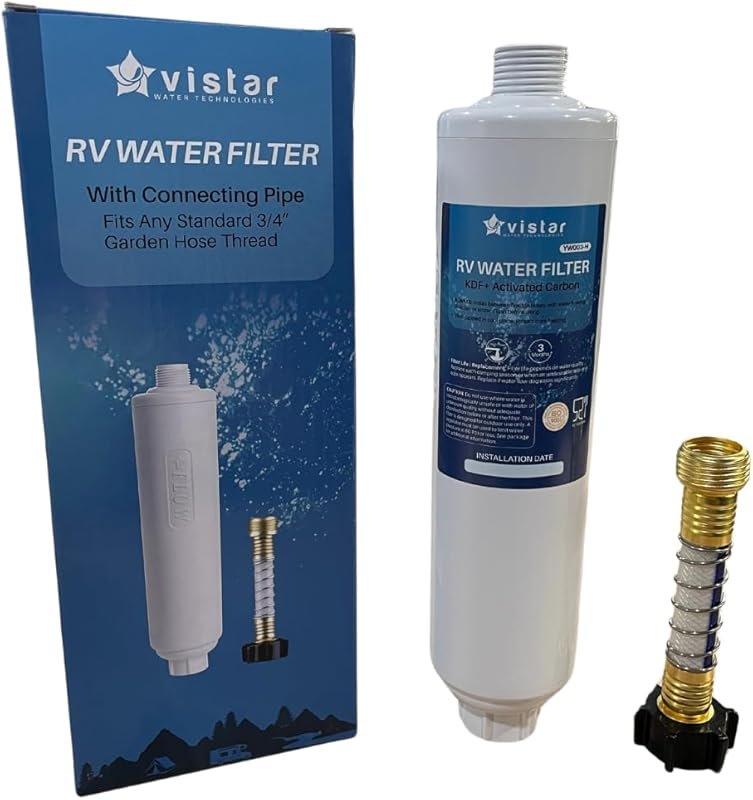 RV Water Filter and Hose Protector to Reduce Bad Taste, Odor, and Sedi
