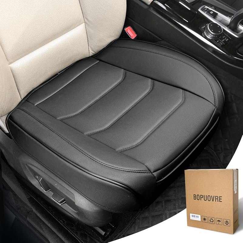 Universal PU leather seat cover with anti-slip design, full wrap prote