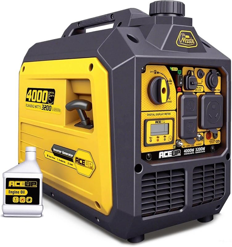 Aceup Energy 4000 Watt Inverter Generator Portable, Quiet for RV, Home