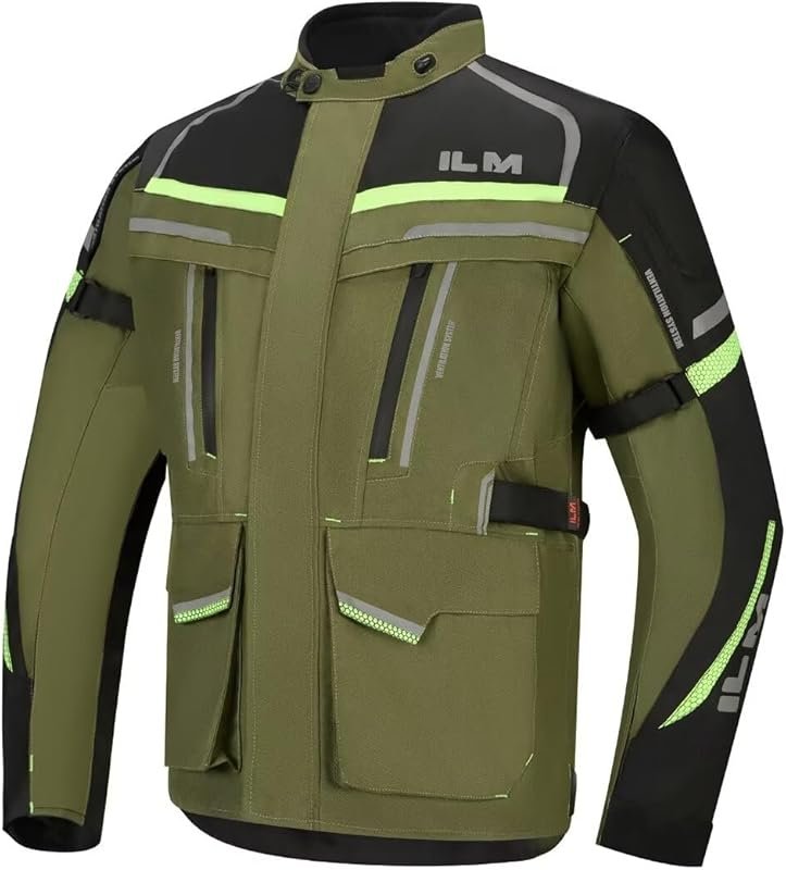 ILM Men’s Street Motorcycle Jacket – CE Armor, Detachable Liner, Water