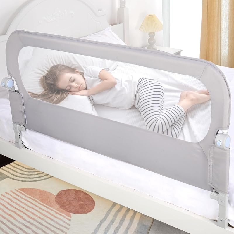 47-Inch Baby Bed Rail Guard for Toddlers with Swing-Down Design Fits T
