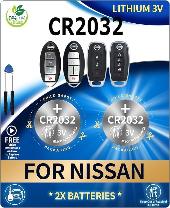Key Fob Batteries for Nissan CR2032   Smart Remote Battery Replacement