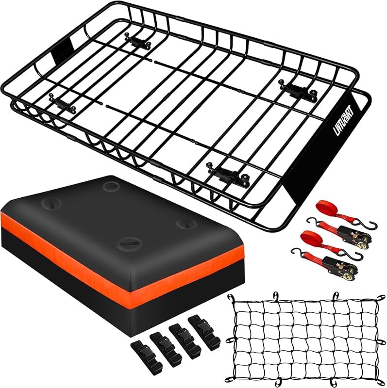 Heavy Duty Universal Roof Rack Basket with 18 Cubic Feet Waterproof Ca