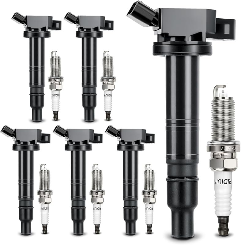 UF495 Ignition Coil and 6176 Double Iridium Spark Plug for 2005-2015 T