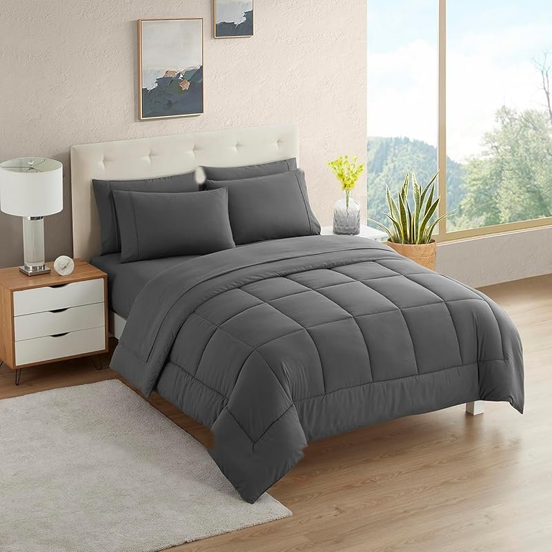 Sweet Home Collection RV Short Queen Comforter Set with Sheets and Fou