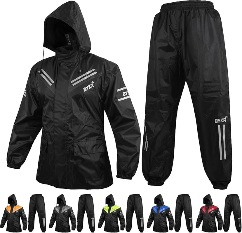BYKR Waterproof Motorcycle Rain Suits for Men and Women: 2-Piece Breat