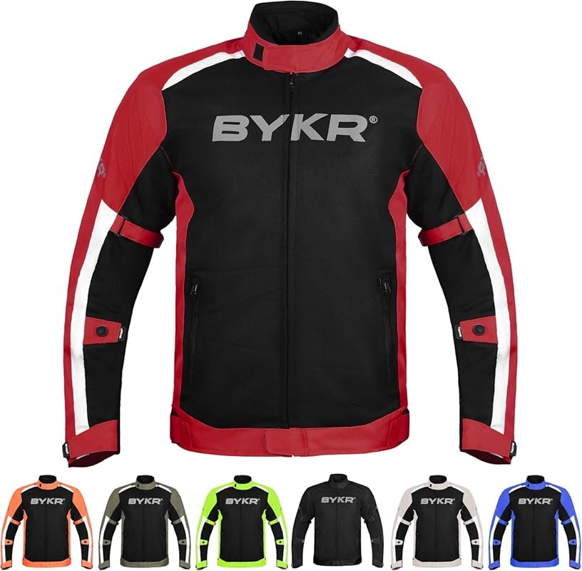 BYKR Mesh Motorcycle Jacket Breathable Dual Sports Protective Gear wit