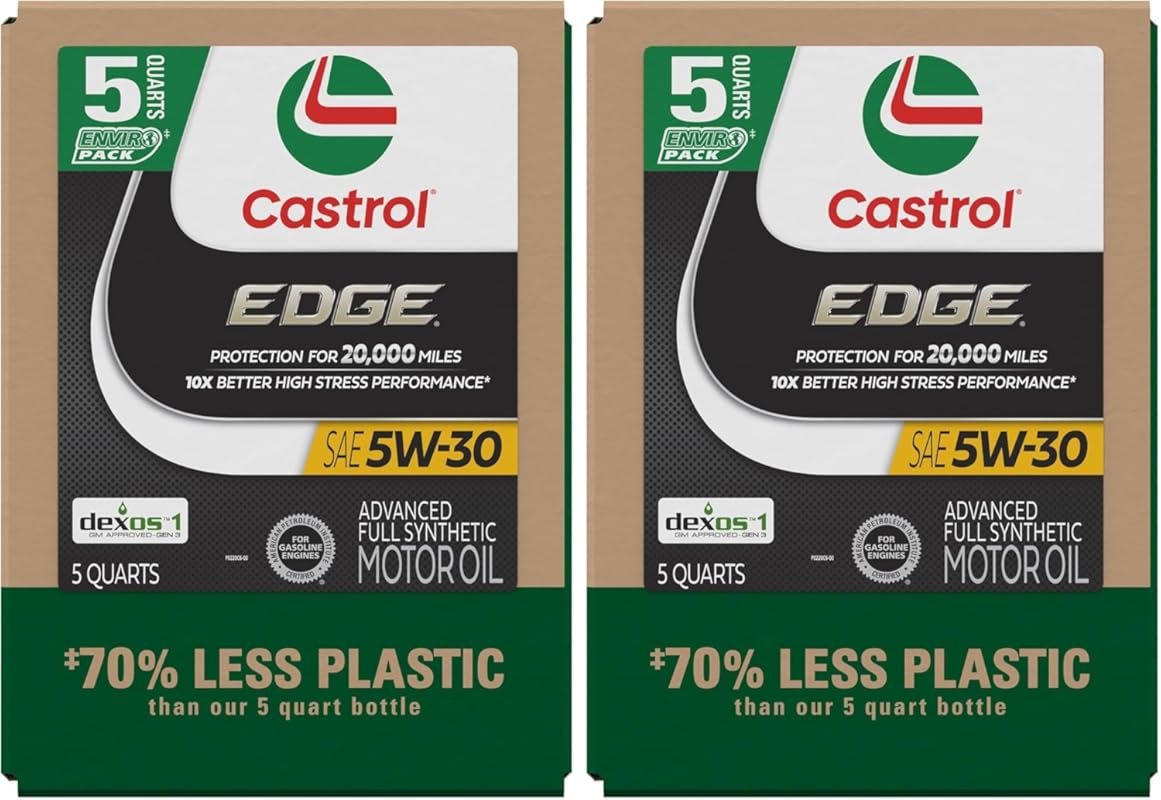 Castrol Edge 5W-30 Full Synthetic Motor Oil, 5 Quart, Eco Pack (2-Pack