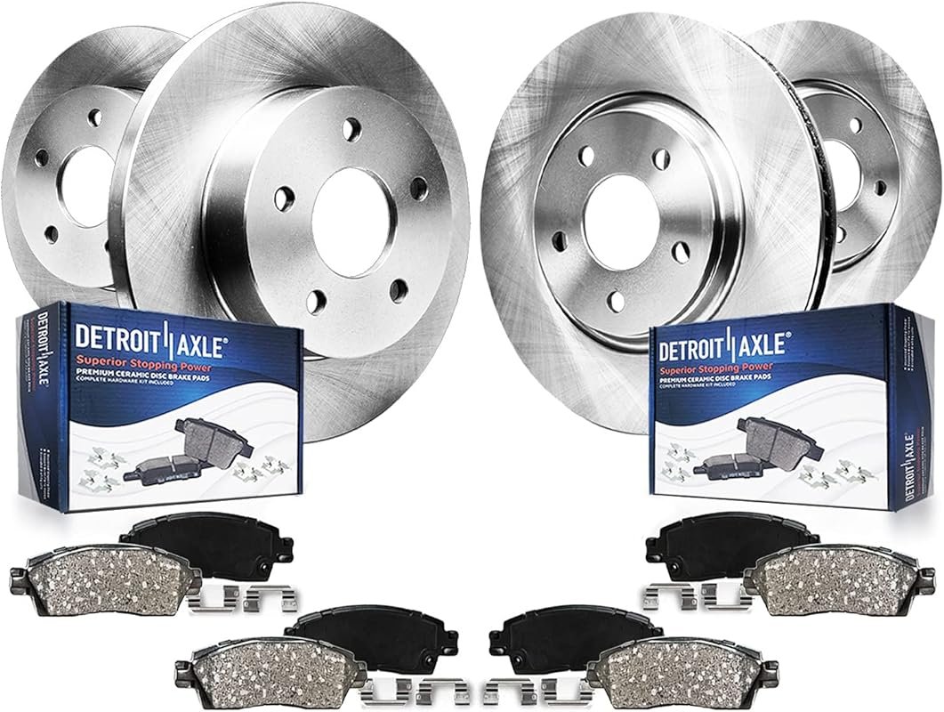 Detroit Axle 8-Piece Brake Kit for Toyota RAV4 with Ceramic Pads, Roto